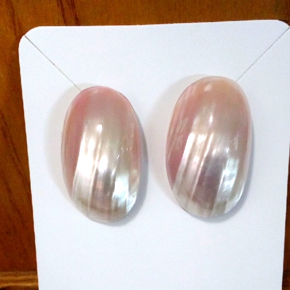 Light Pink Iridescent Handmade Earrings